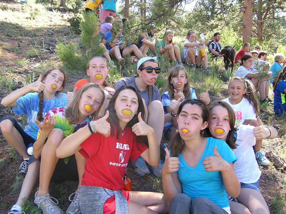 Kids during a youth group retreat at Long Scraggy Mountain Ranch