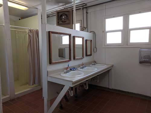 Communal bathhouse you would use when you stay in Aspen cabin.