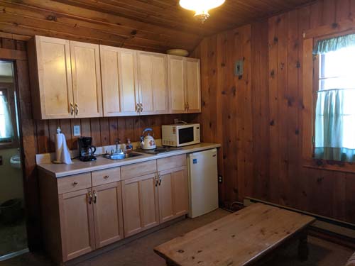 The kitchenette in the Grand Fir Cabin