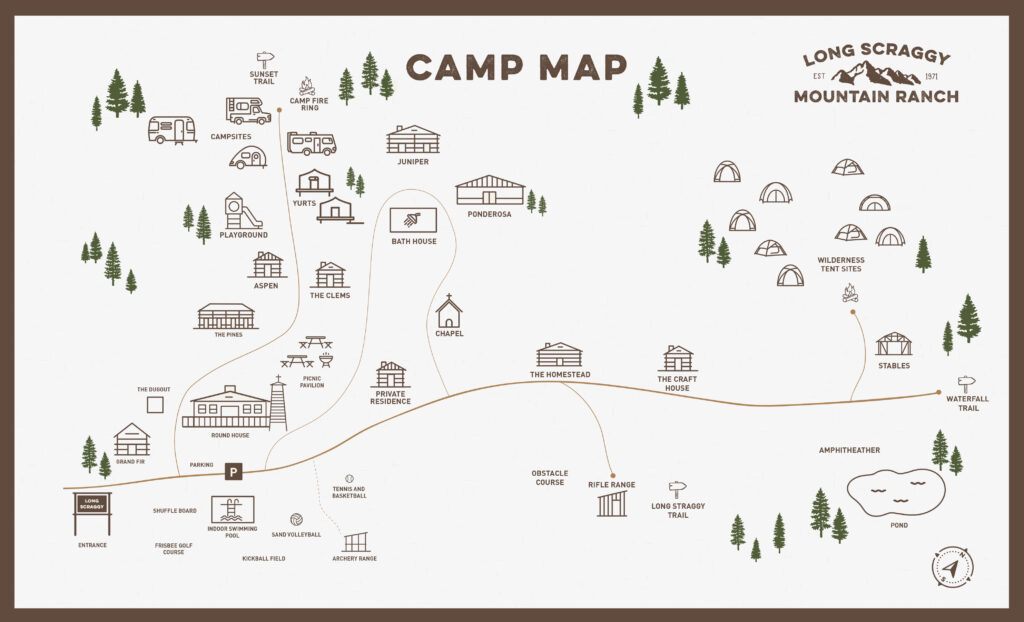 Long Scraggy Mountain Ranch Camp Map