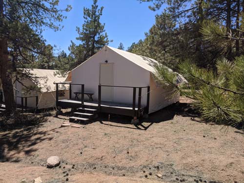 Canvas Wall Tent at Long Scraggy Mountain Ranch